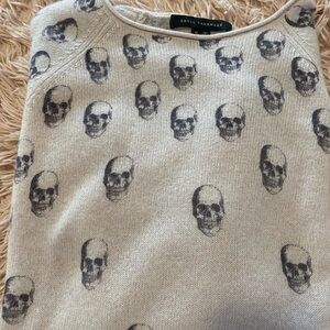 Skull Cashmere Sweater with Skull Print